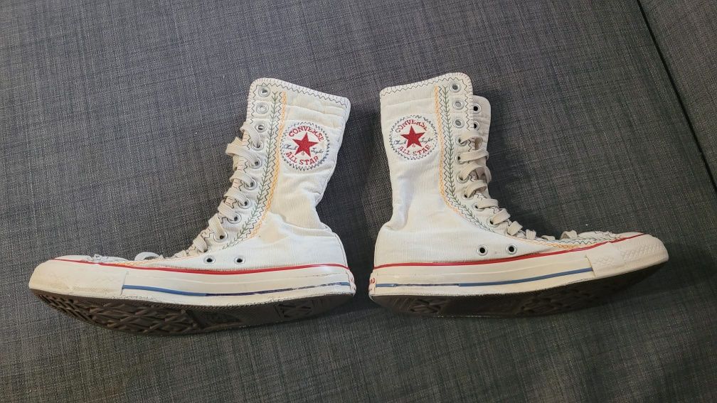 Wysokie trampki converse 39 białe hippis