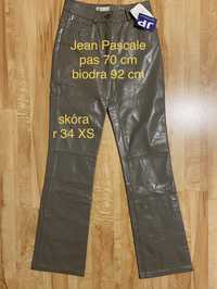 JP XS 34 spodnie skórzane damskie pas70cm brązowe nowe