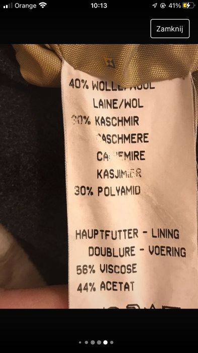 Ciemografitowa marynarka z wełną i kaszmirem