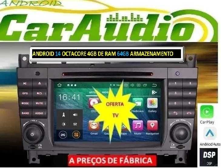 Auto-rádio 2 din android 14 64GB Mercedes CLK Clas W209 de 2005 a 211