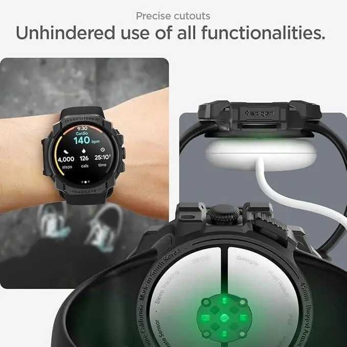 Чехол Spigen Rugged Armor для Pixel Watch 3 45mm Matte Black