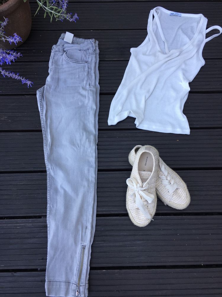 Szare miękkie dżinsy H&M