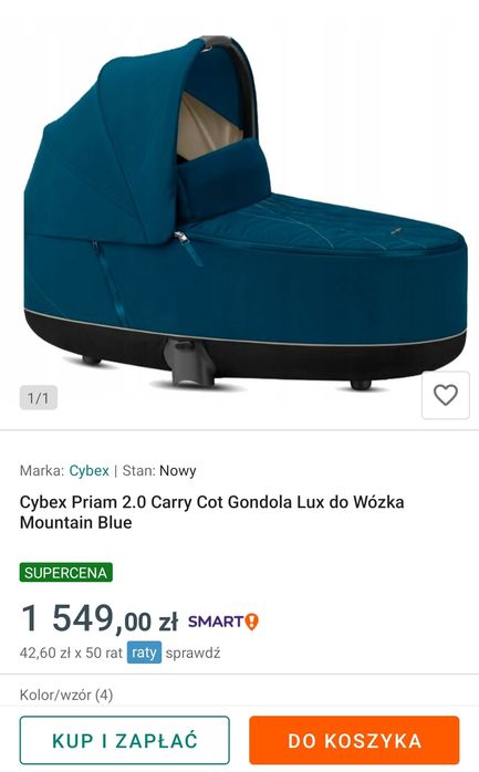 Gondola cybex priam 2.0 mountain blue
