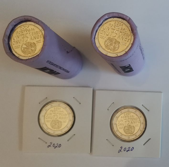 Moeda Portugal 2020 - comemorativa 2€ - 75 anos ONU