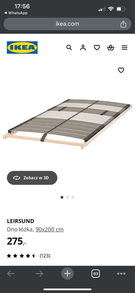 Łóżko Malm Ikea z 4 szufladami / pojemnikami 180x200 + dno leirsund
