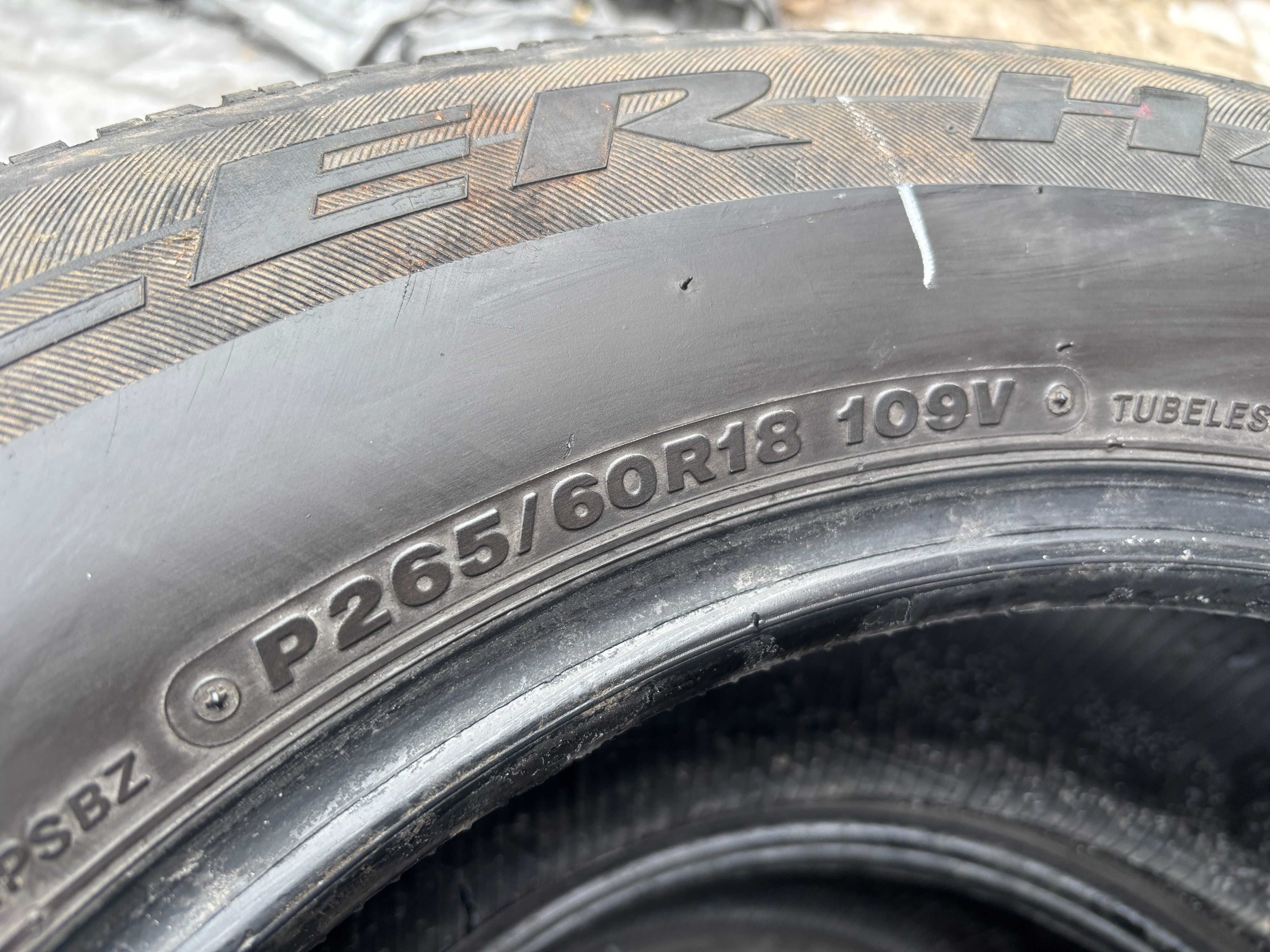 265-60-R18 BRIDGESTONE DUELER 4штуки летняя резина GERMANY 2023