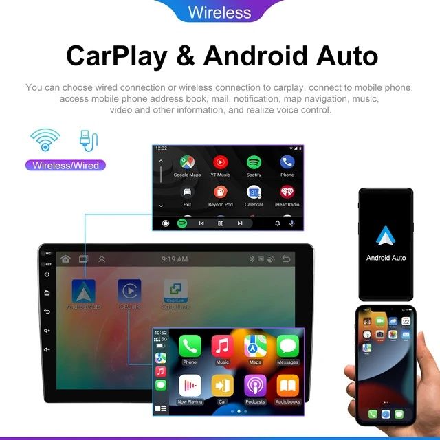 Rádio 2din android 13 4/64GB de 10" CARPLAY WIFI GPS ips NOVO