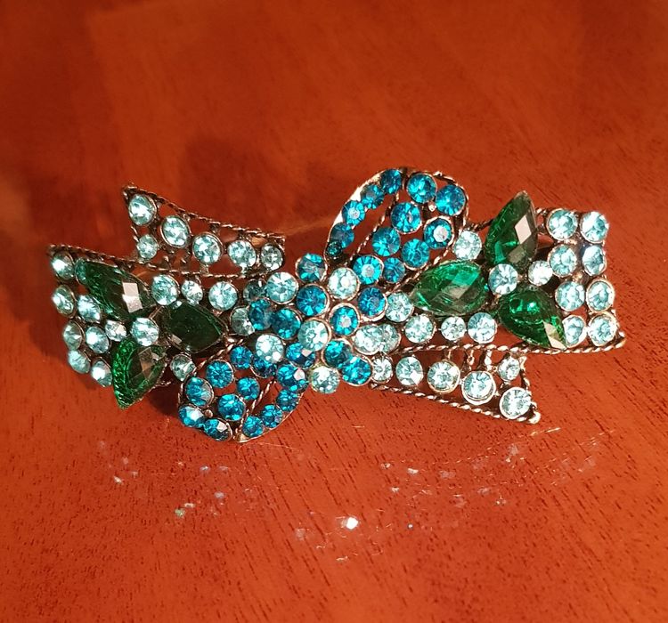 Винтажная Заколка-автомат в виде банта  9 см × 4 см