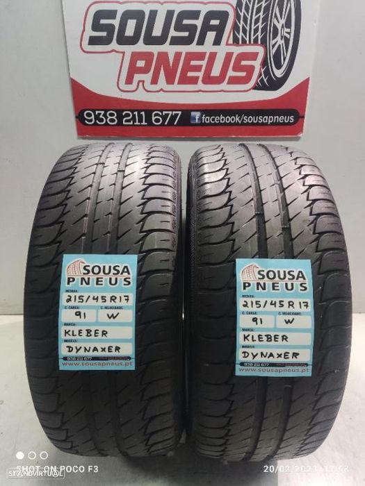 2 pneus semi novos 215-45r17 kleber - oferta dos portes