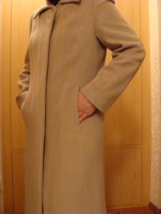 Пальто женское демисезонное длинное 38 M 46 осень весна шерсть мохер