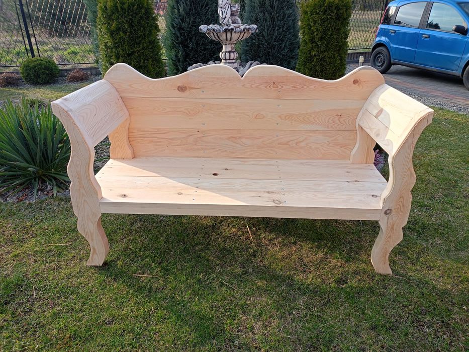 Ławka ogrodowa w całości z drewna polecam