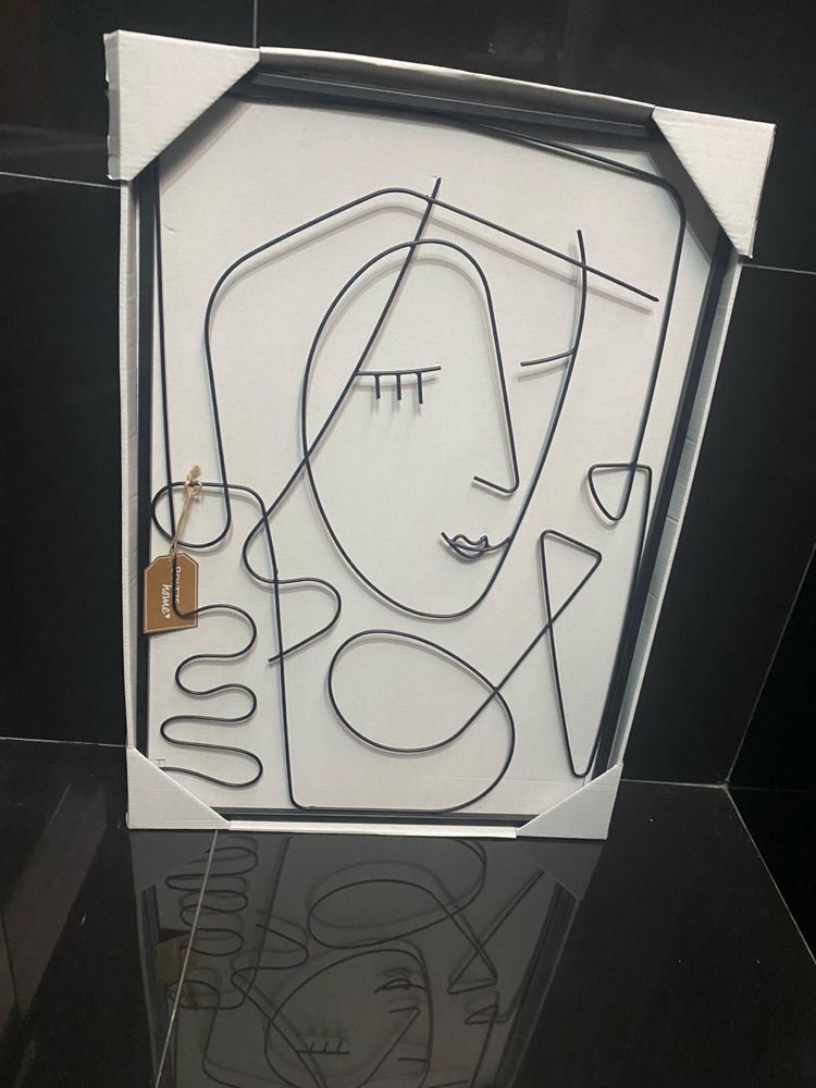 Quadro retrato em arame