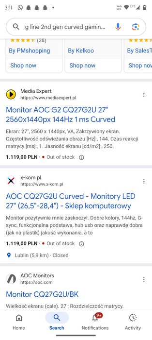 AOC G-Line 2nd Gen Gaming Monitor