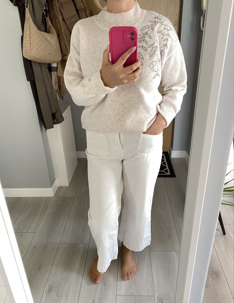 sweter, półgolf z aplikacją sinsay
