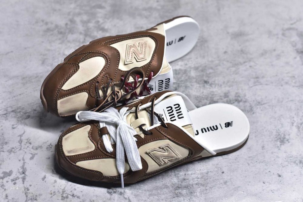 Buty damskie Mokasyny NewBalance_x_MiuMiu_530 SL Mule Brązowy R. 38