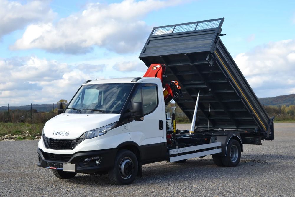 Iveco Daily 72C18 Nowy 3-stronny wywrot żuraw HDS HC60A2 Wywrotka Kiper HDS Niski przebieg  70C18 72-180 65C 70-180 Fassi Palfinger Hiab HYVA HMF