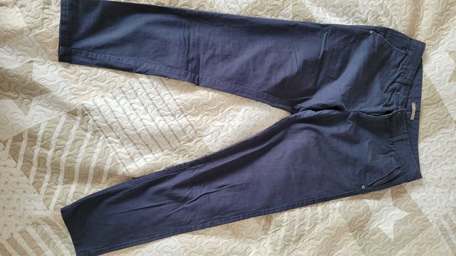 Granatowe spodnie Orsay