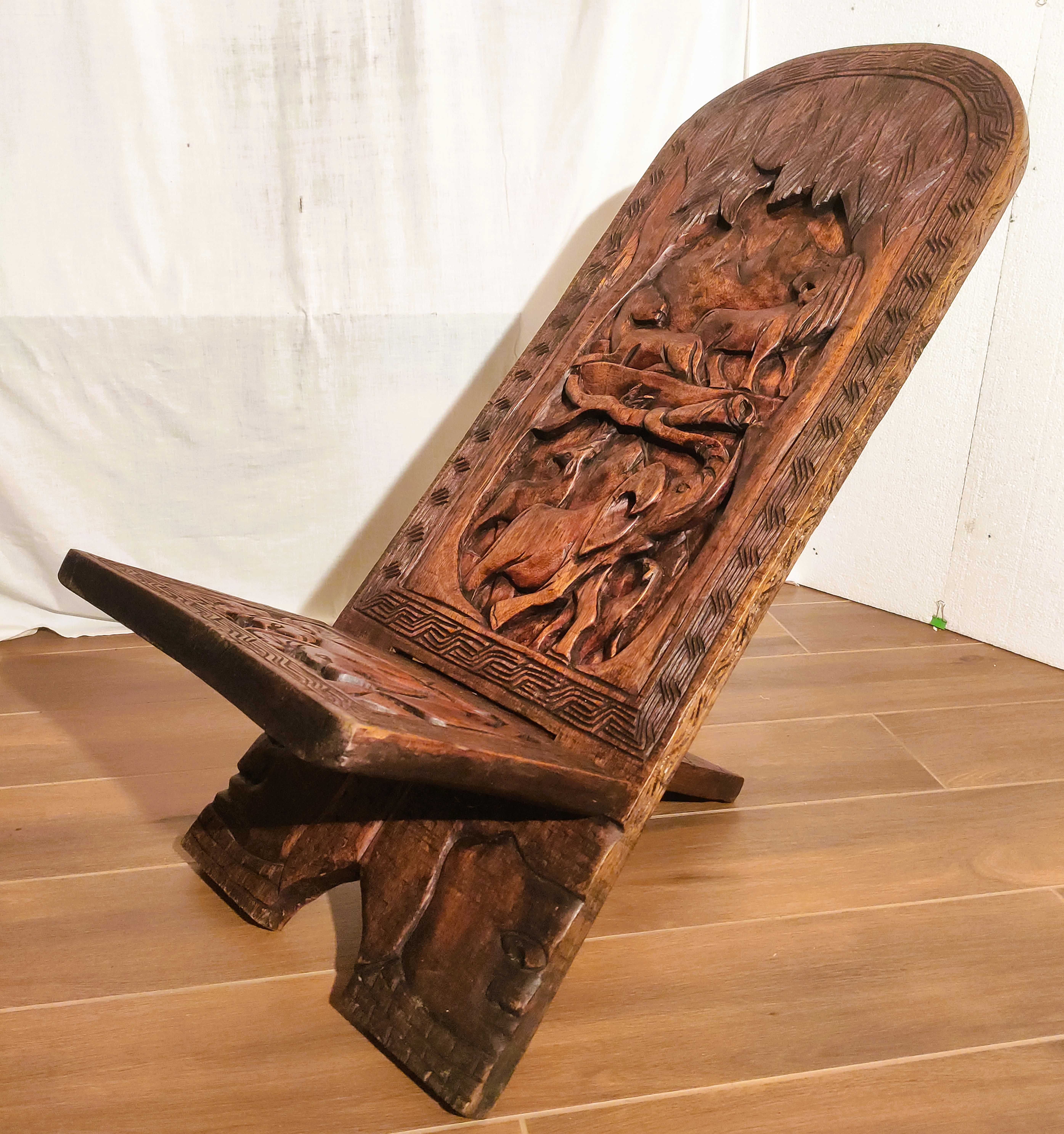 Fotele afrykańskie oryginalne z drewna egzotycznego 2 szt.
