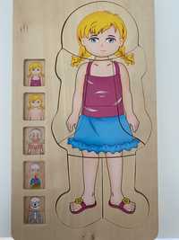 Układanka puzzle drewniane anatomia dziewczynka