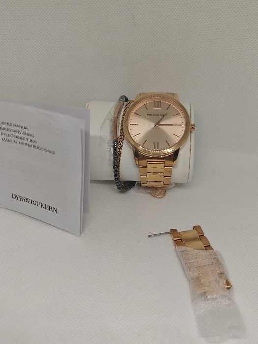 Relógio Dyrberg/Kern dourado rosé + pulseira (novo na caixa)