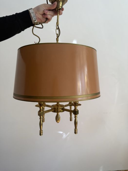 Lampa sufitowa żyrandol zlowy mosiadz