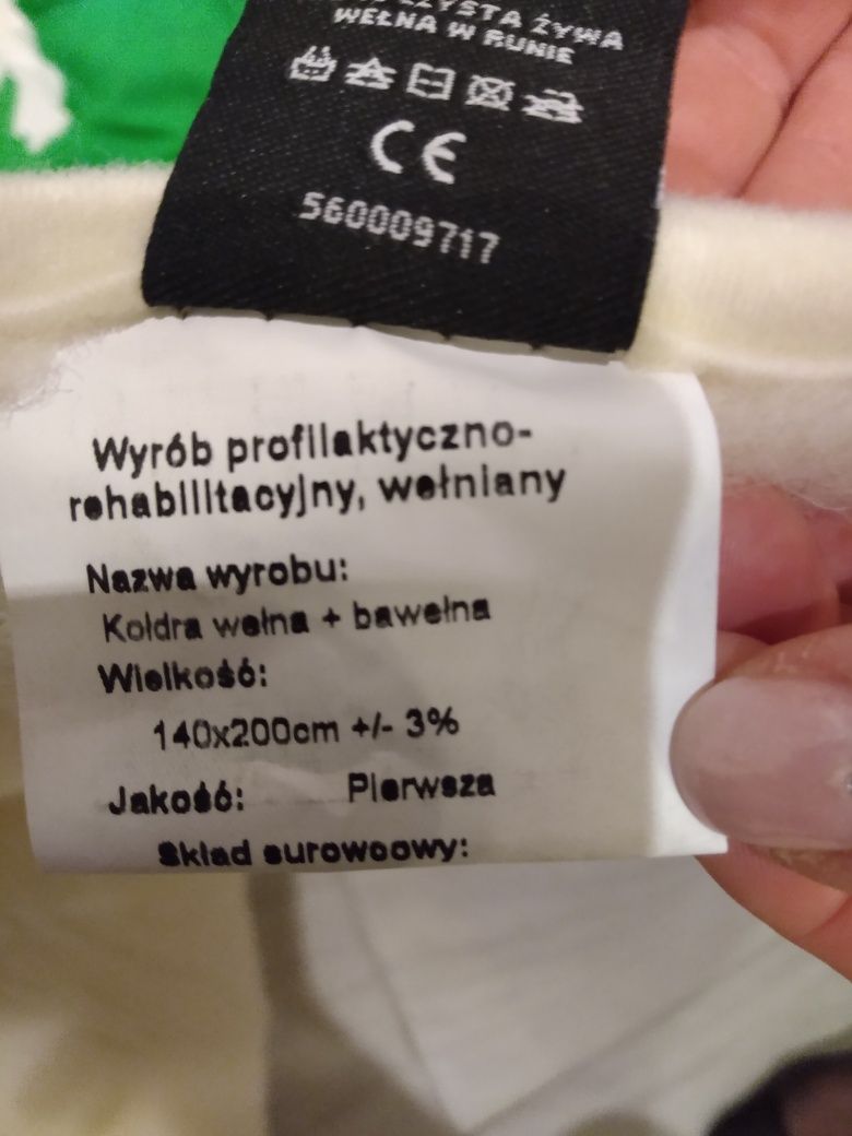 Kołdra + poduszka wełna+bawełna