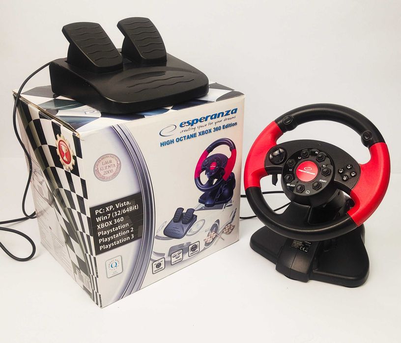 Zestaw kierownica ESPERANZA + pedały High Octane PC/XBOX 360/PS2/PS3