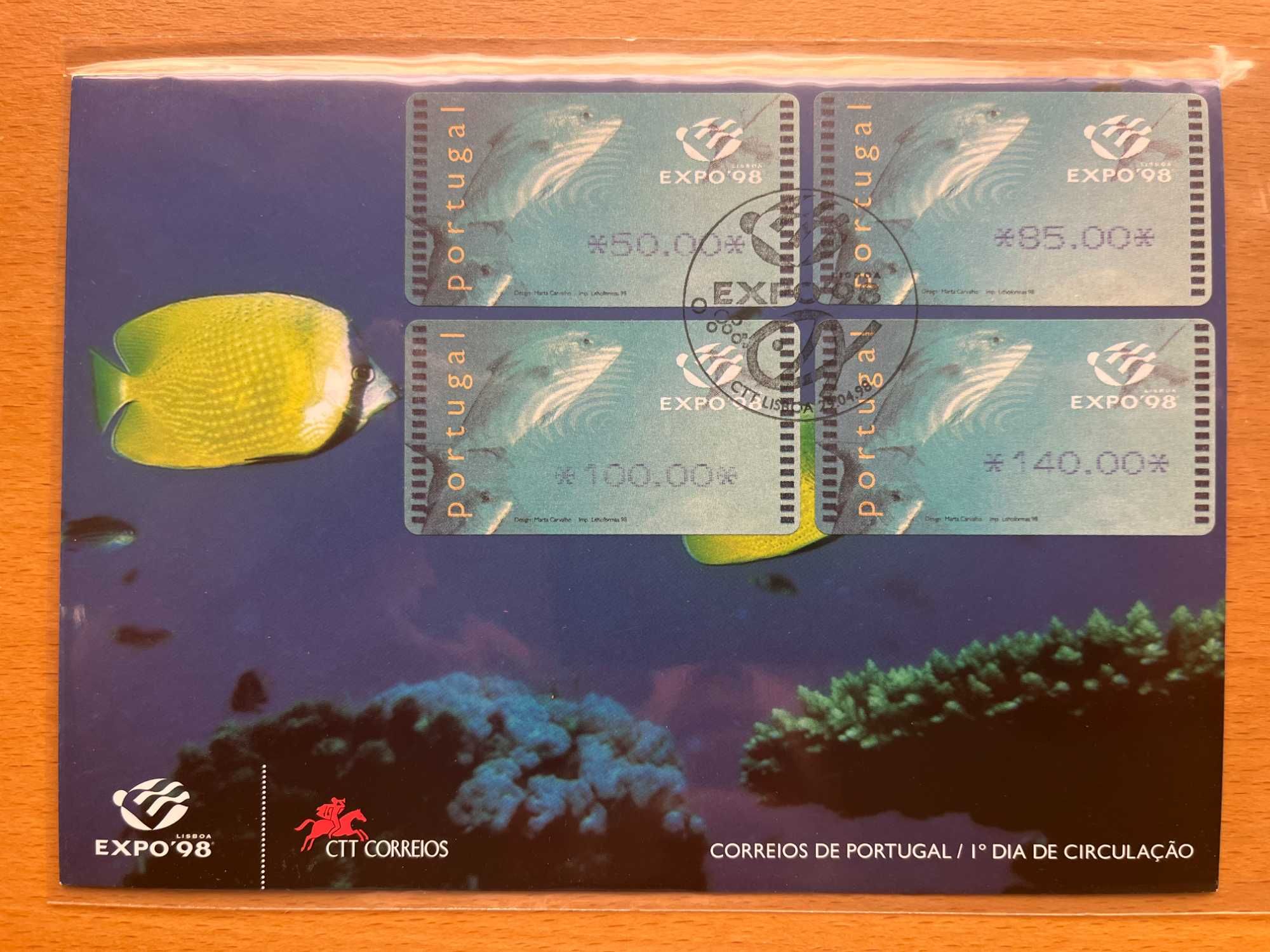 Filatelia -  vários FDCs Etiquetas 1996 a 2002