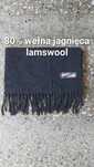 szalik wełniany 80% wełna jagnięca lambswool made in italy szary