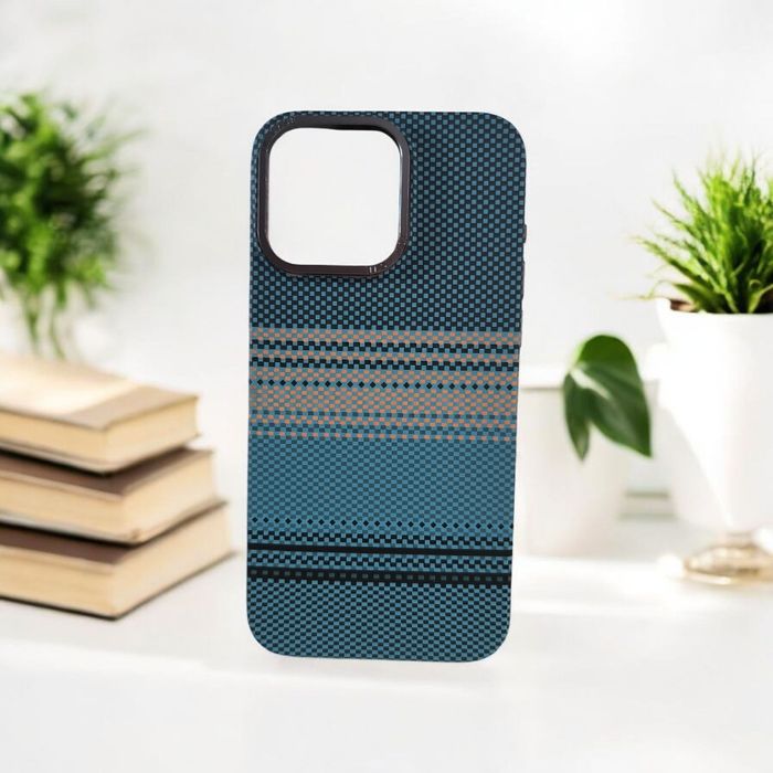 Чехол Carbon Magsafe для iPhone 15 Pro Max Blue