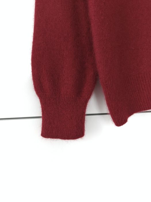 Sweter Massimo dutti 34 XS bordowy burgundowy kaszmirowy dekolt V