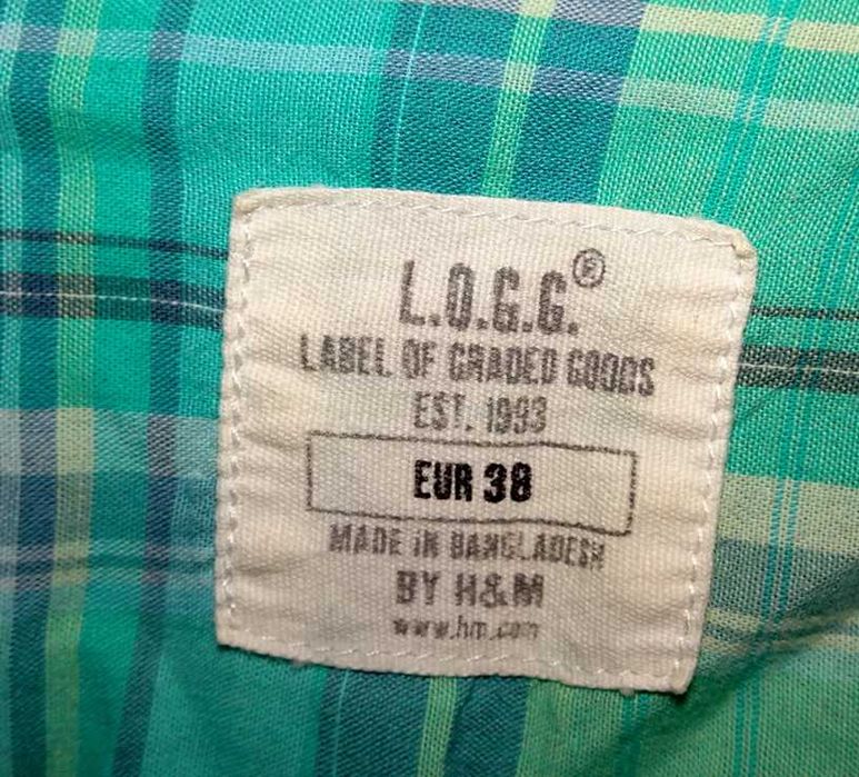 Koszula niebieska kratka H&M 38 M