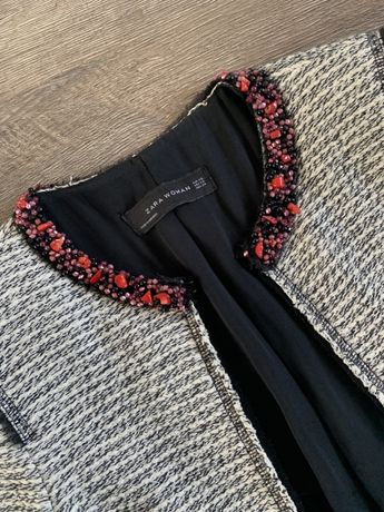 Красивый жакет, пиджак Zara под твид, р. XS