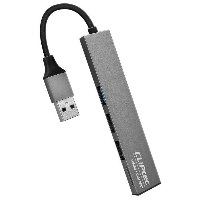 Cliptec Adapter HUB - USB na USB 3.1 + 2xUSB 2.0 + microSD - Slim
