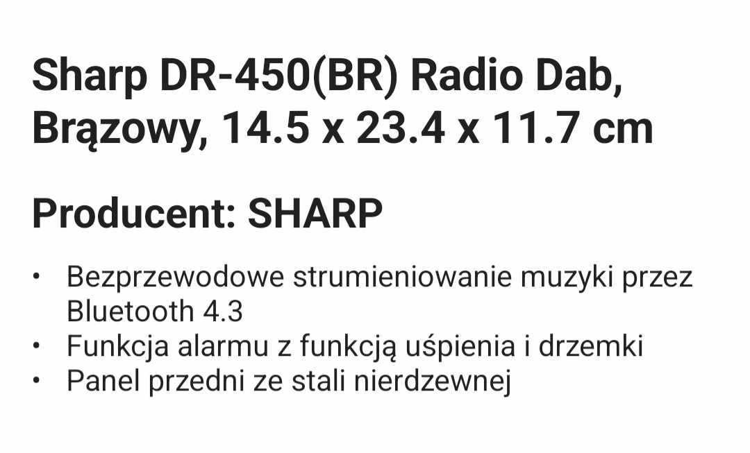 Sharp DR-450(BR) Radio Dab