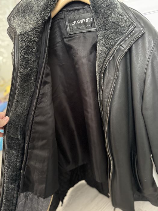 Чоловіча зимня шкіряна куртка