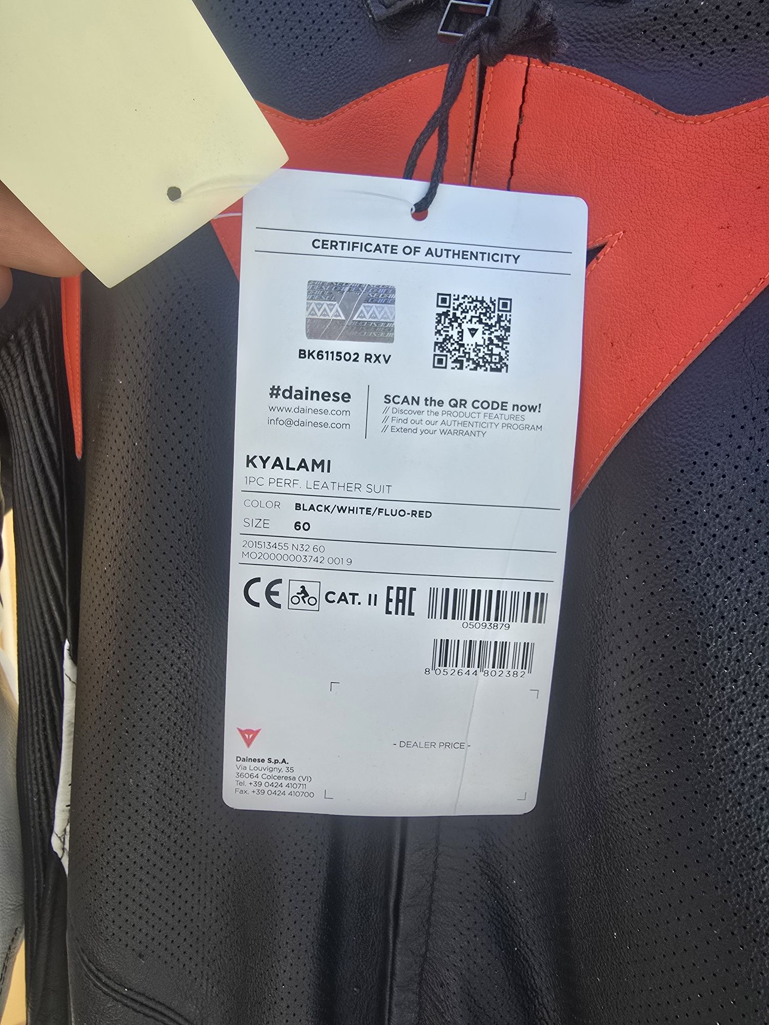 Dainese KYALAMI 1pc perf. Leather suit t60