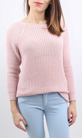 Lekki cienki sweter szary różowy zielony biały