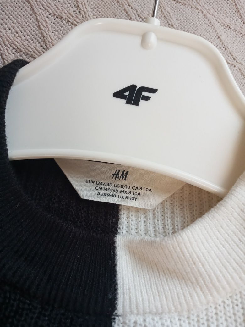 H&M r.140 czarno-biały owersizowy sweter