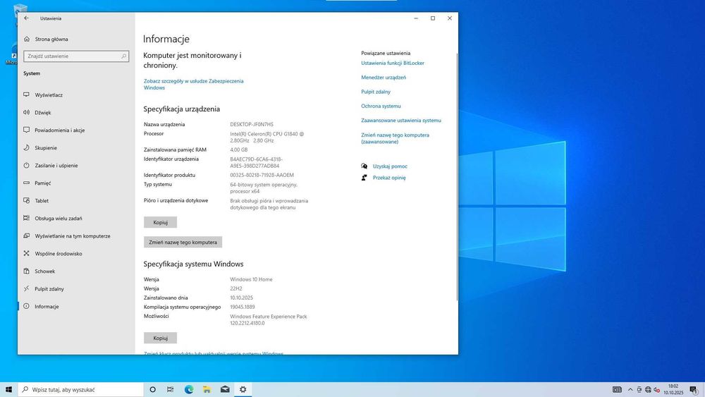 Komputer stacjonarny Lenovo H30-50 z Windows 10