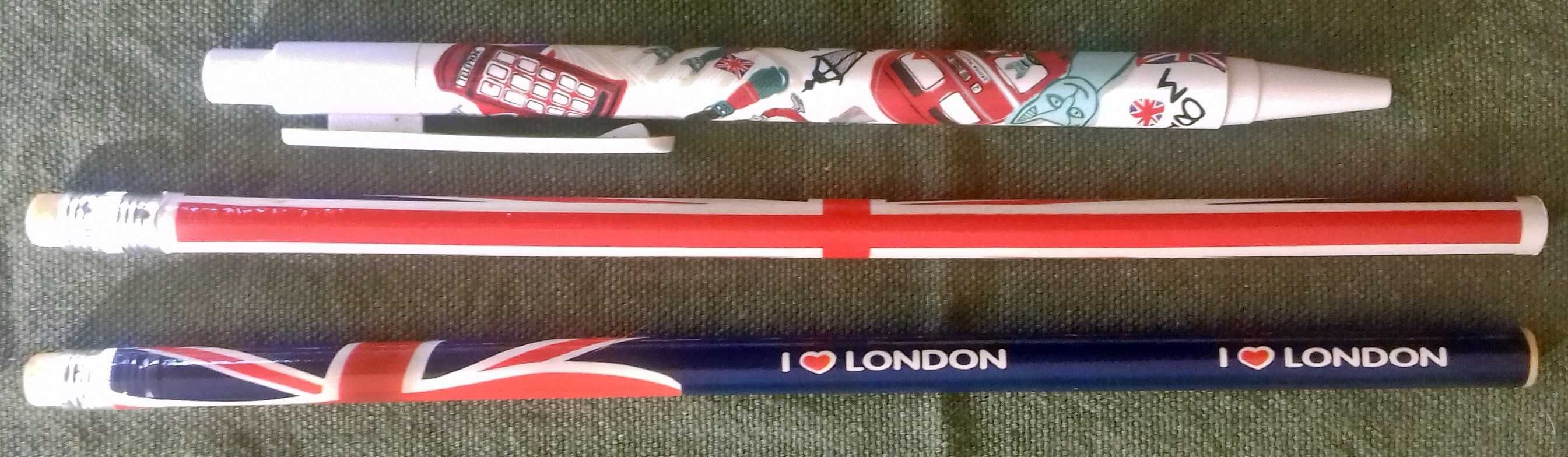 Conjunto temático 11 lapis e 2 esferográfica LONDON e outros