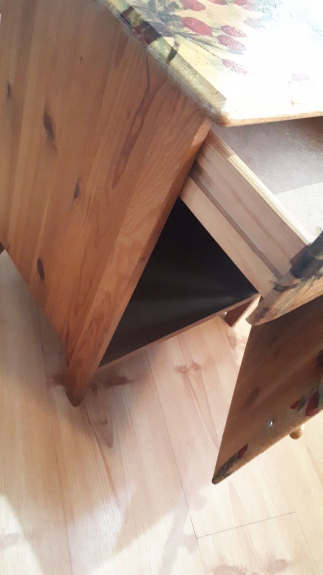 Dwie szafki nocne decoupage drewno