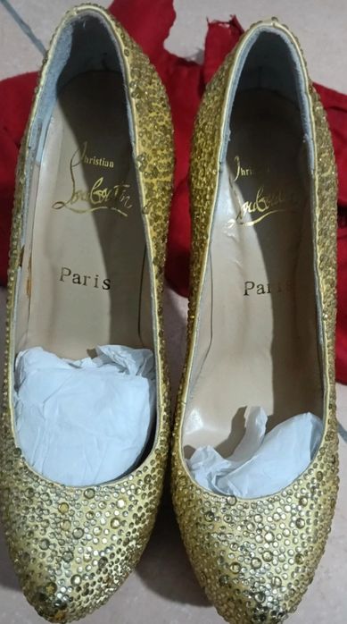 Sapatos Christian Louboutin DAFFODILE 160  SWAROVSKI GOLD