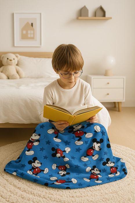 Matinha em coralina quentinha crianca Mickey e da Minnie