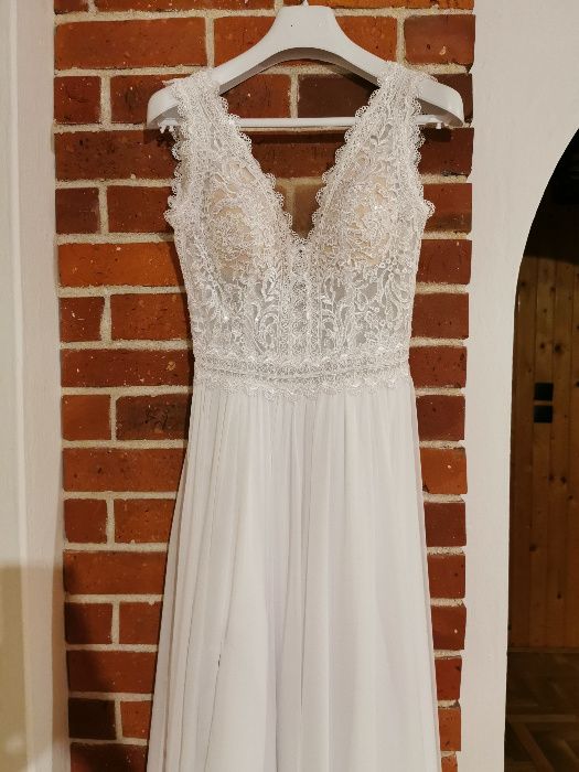 suknia ślubna z rozcięciem rozmiar 34 36 Juliet b