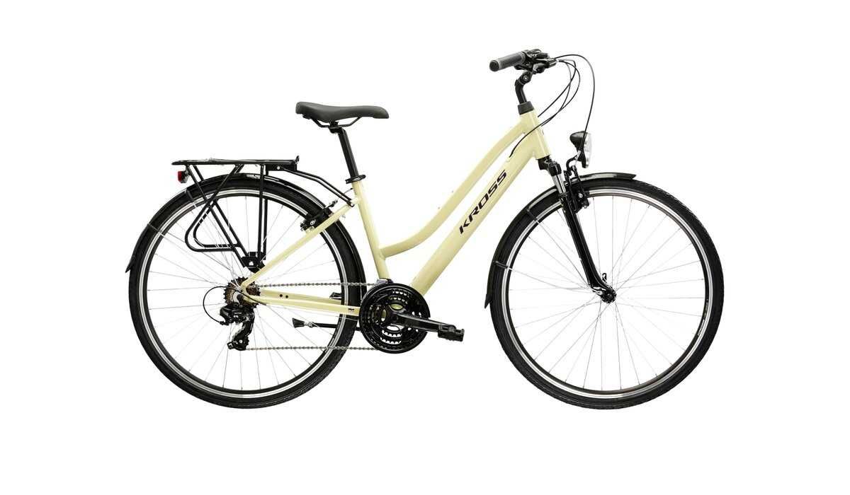 Nowy rower damski Kross Trans 1.0 2025 beżowo fioletowy - sklep Ślask