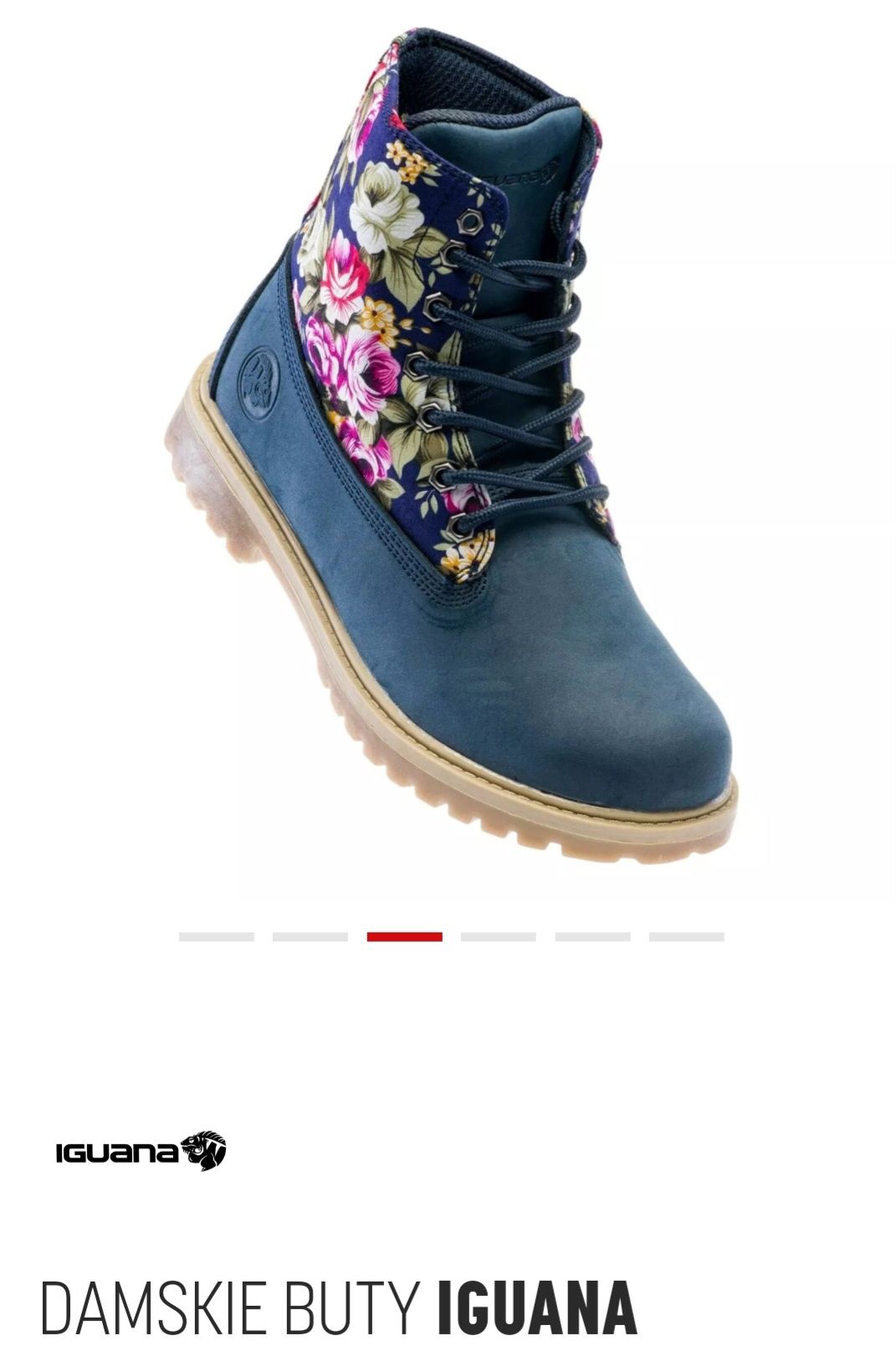 Damskie Buty Floretta Mid W 7165-Navy/Flower