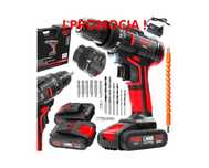 MEGA Zestaw Wkrętarka Akumulatorowa 21V 2000mAh Udarowa +Nasadki Bity