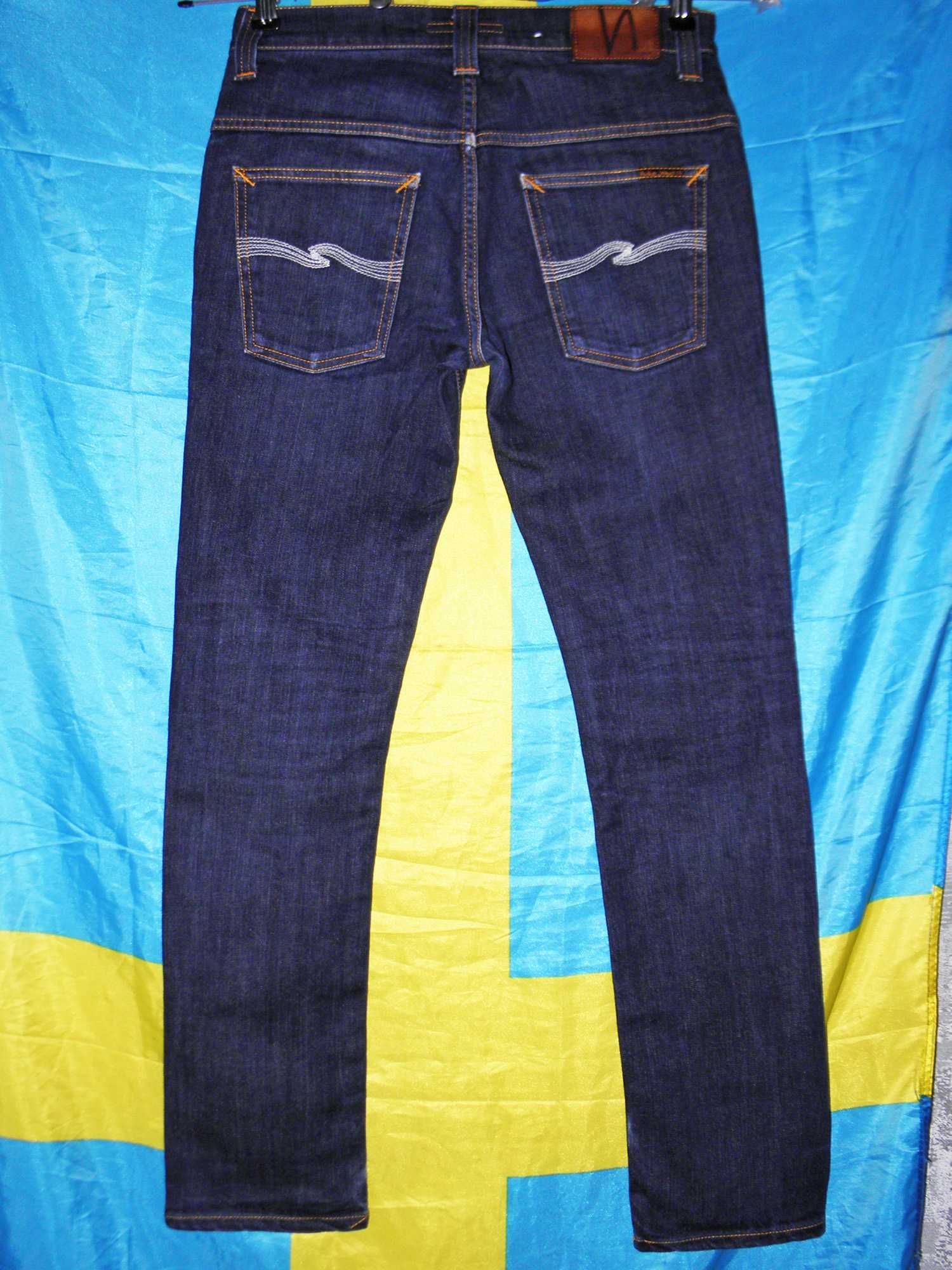 джинсы nudie w30 l32 синие thin finn levis slim