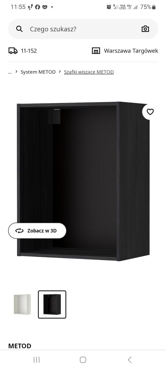 Ikea metod szafka wiszaca obudowa  60×37×80